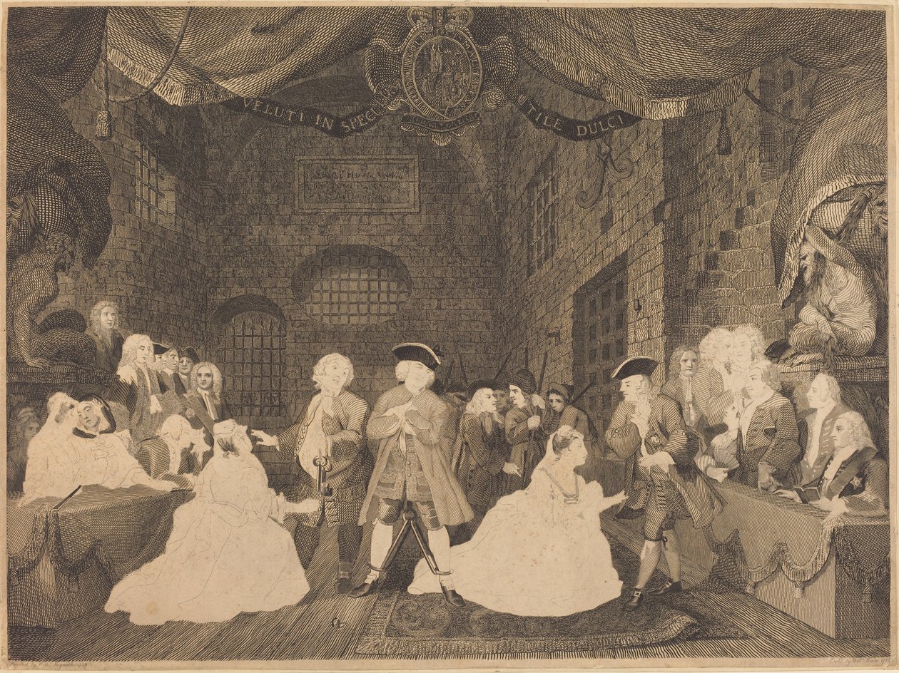 Kerjäläisooppera, näytös III tekijältä William Blake after William Hogarth