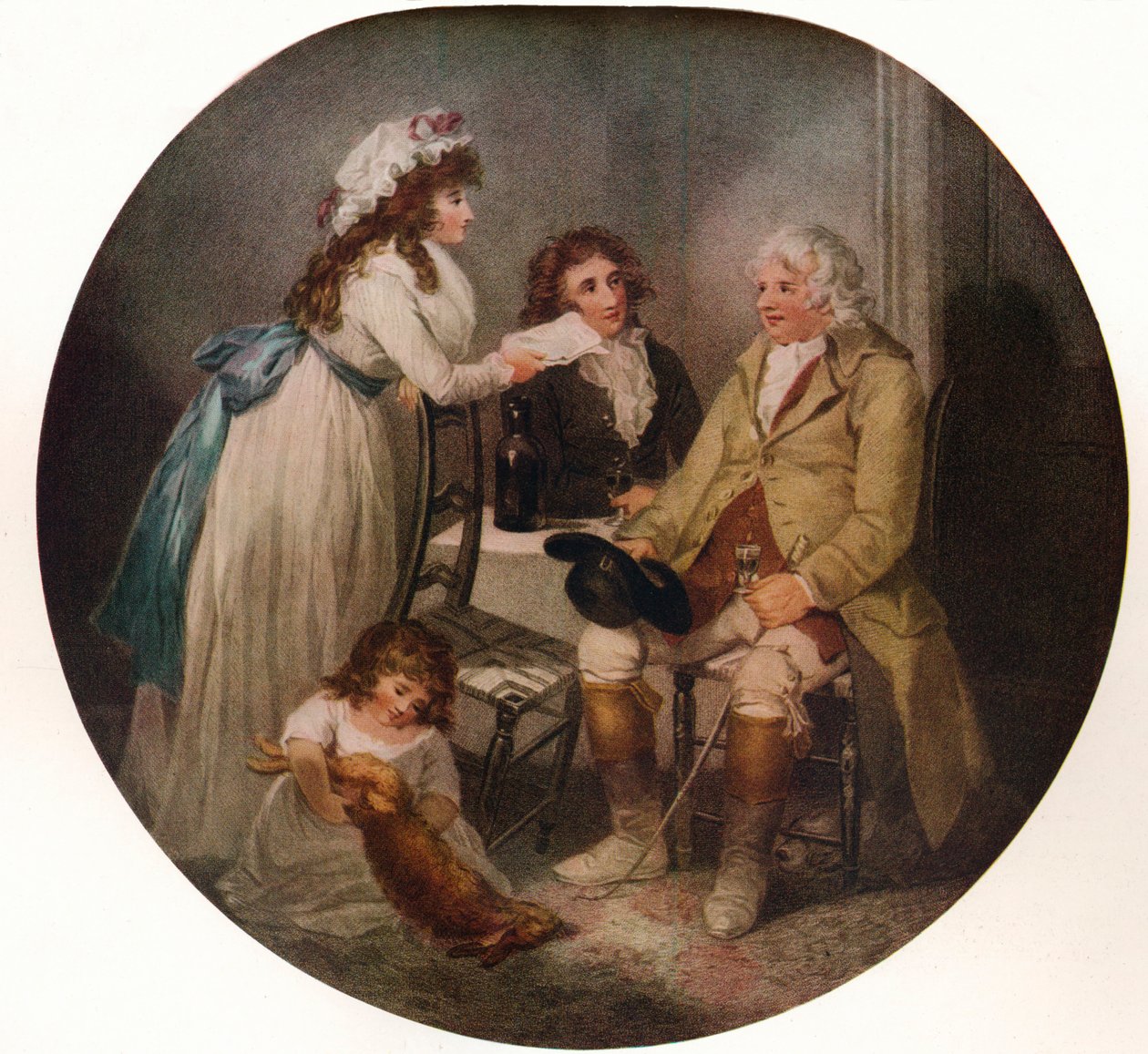 Maanviljelijöiden vierailu hänen naimisissa olevan tyttärensä luona kaupungissa, 1789, 1915 tekijältä William Bond