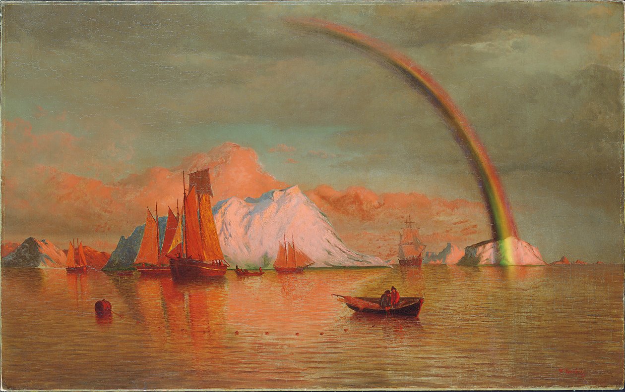Arktinen auringonlasku sateenkaaren kanssa, 1877 tekijältä William Bradford
