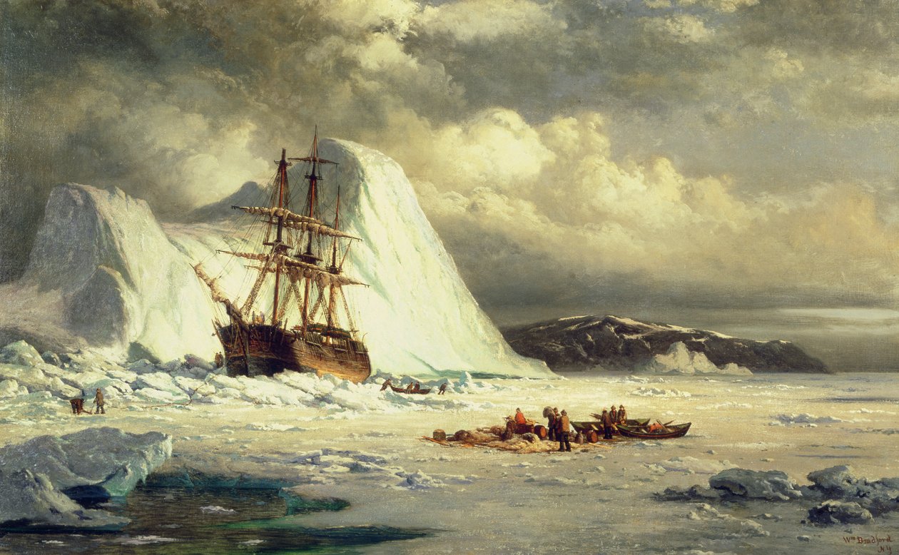 Jäätynyt laiva, noin 1880 (öljy kankaalle). tekijältä William Bradford