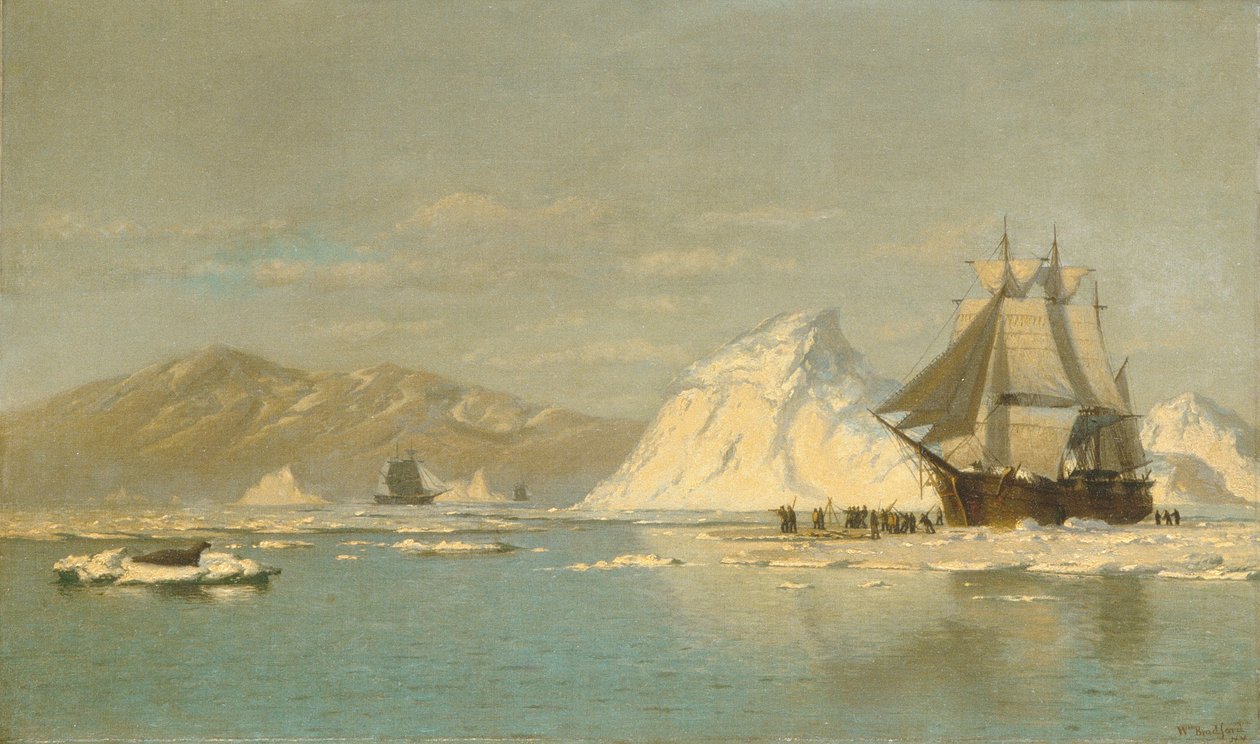 Grönlannin edustalla - valaanpyyntialus etsimässä avovettä tekijältä William Bradford