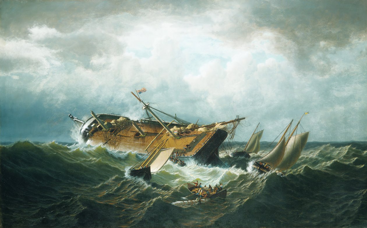 Haaksirikko Nantucketilla Hylky Nantucketilla myrskyn jälkeen, n. 1860-61. tekijältä William Bradford