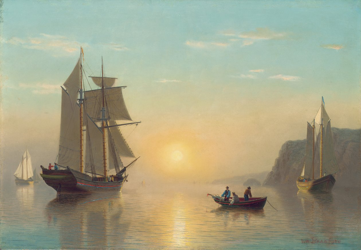 Sunset Calm Fundyn lahdella, noin 1860 tekijältä William Bradford