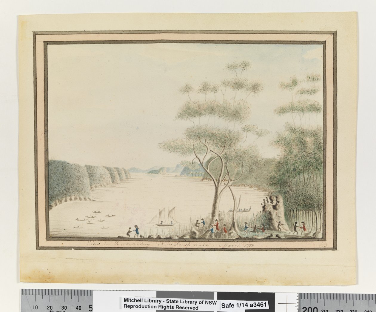 Opp. s. 90. `Näkymä Broken Bayssä New South Walesissa. maaliskuu 1788