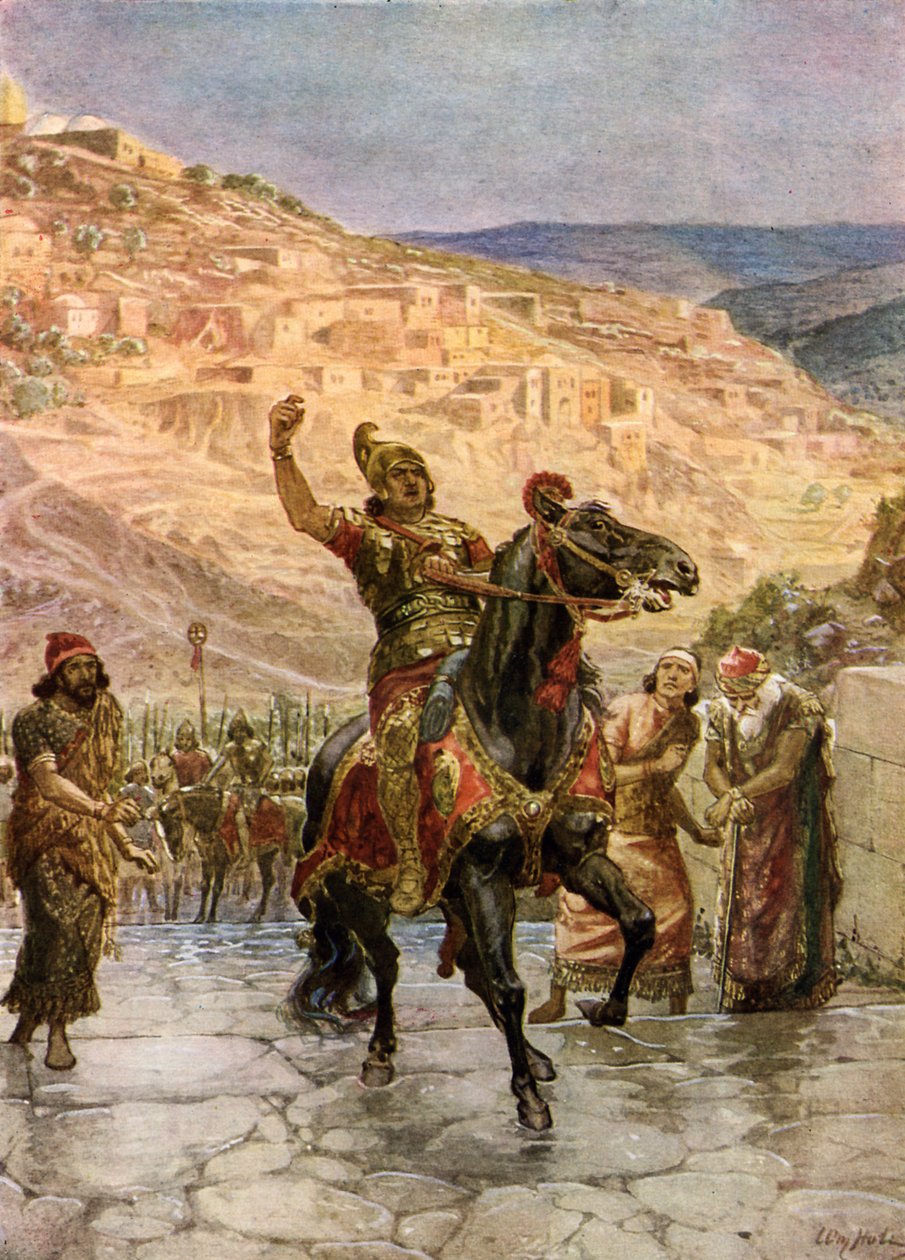 Assyrialainen Rabshakeh vaatii Jerusalemin antautumista - Raamattu tekijältä William Brassey Hole