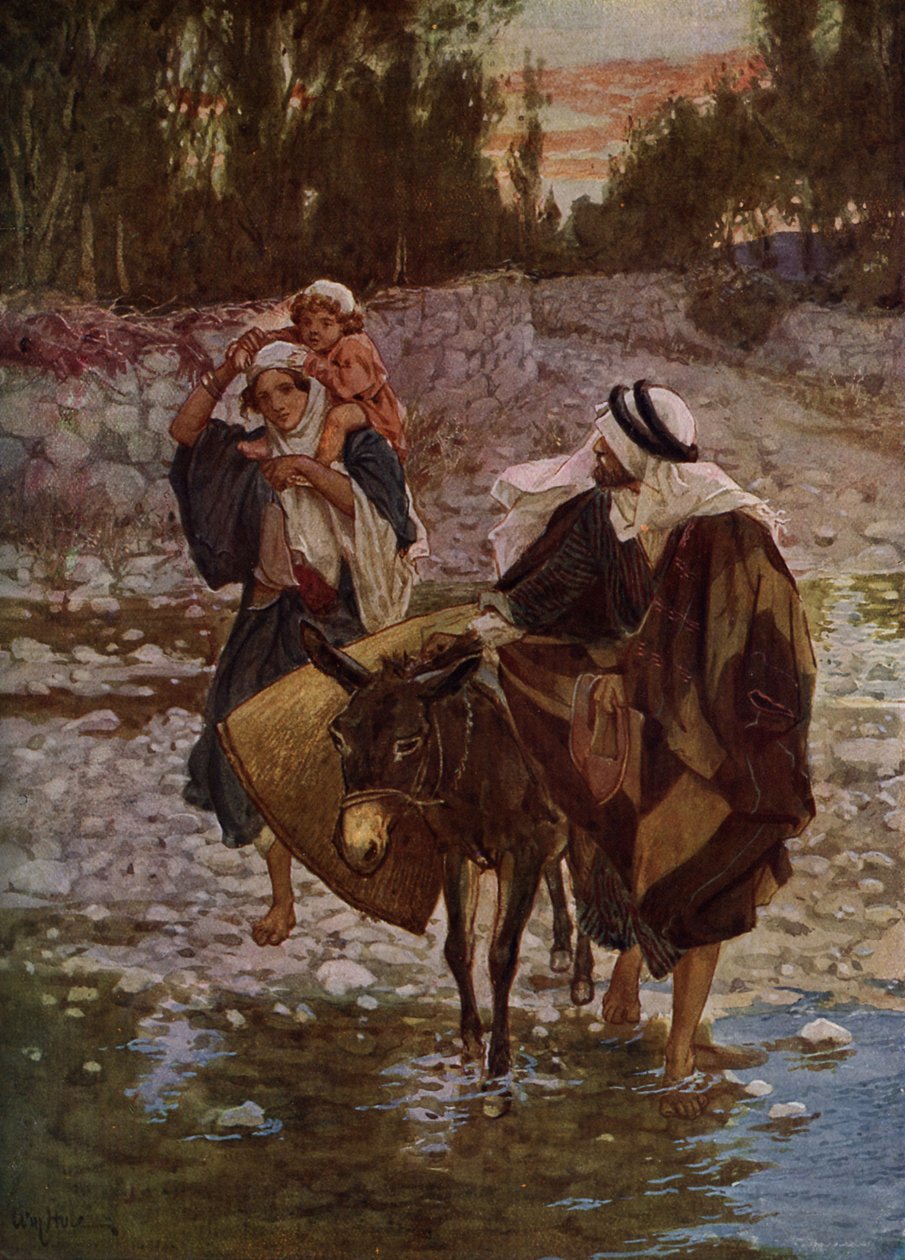 Maria, Joosef ja Jeesus matkustavat Egyptiin - Raamattu tekijältä William Brassey Hole