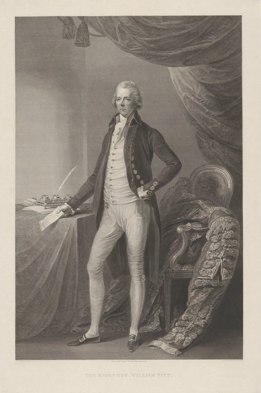 Portree William Pitt Oikea Hon. William Pitt (otsikko esineessä) tekijältä William Bromley (I)