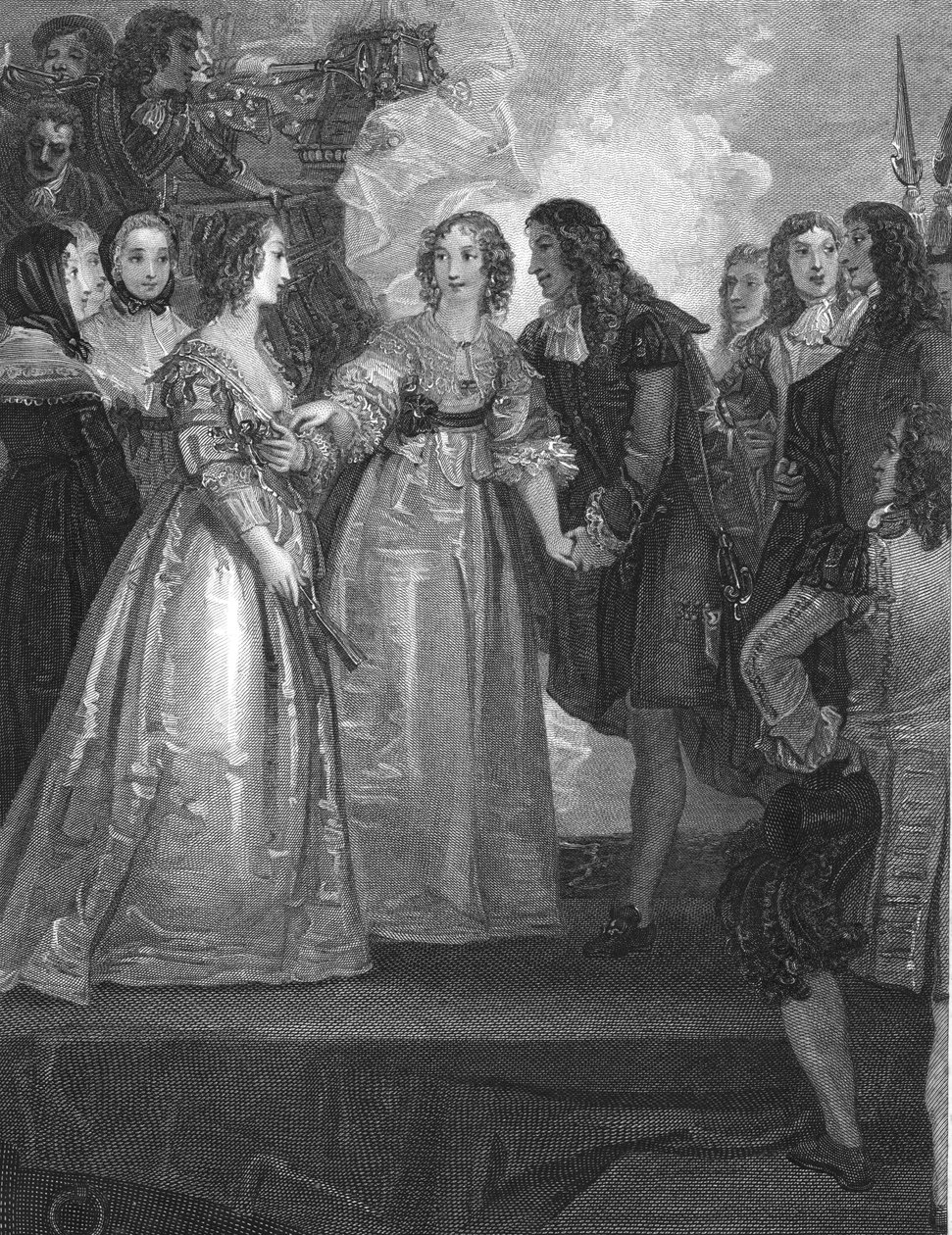 Kaarle II vastaanottaa Orleansin herttuattaren Doverissa, 1670, 1804 tekijältä William Bromley