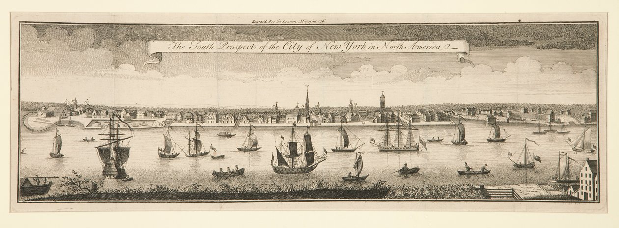 New Yorkin kaupungin etelänäkymä Pohjois-Amerikassa tekijältä William Burgis