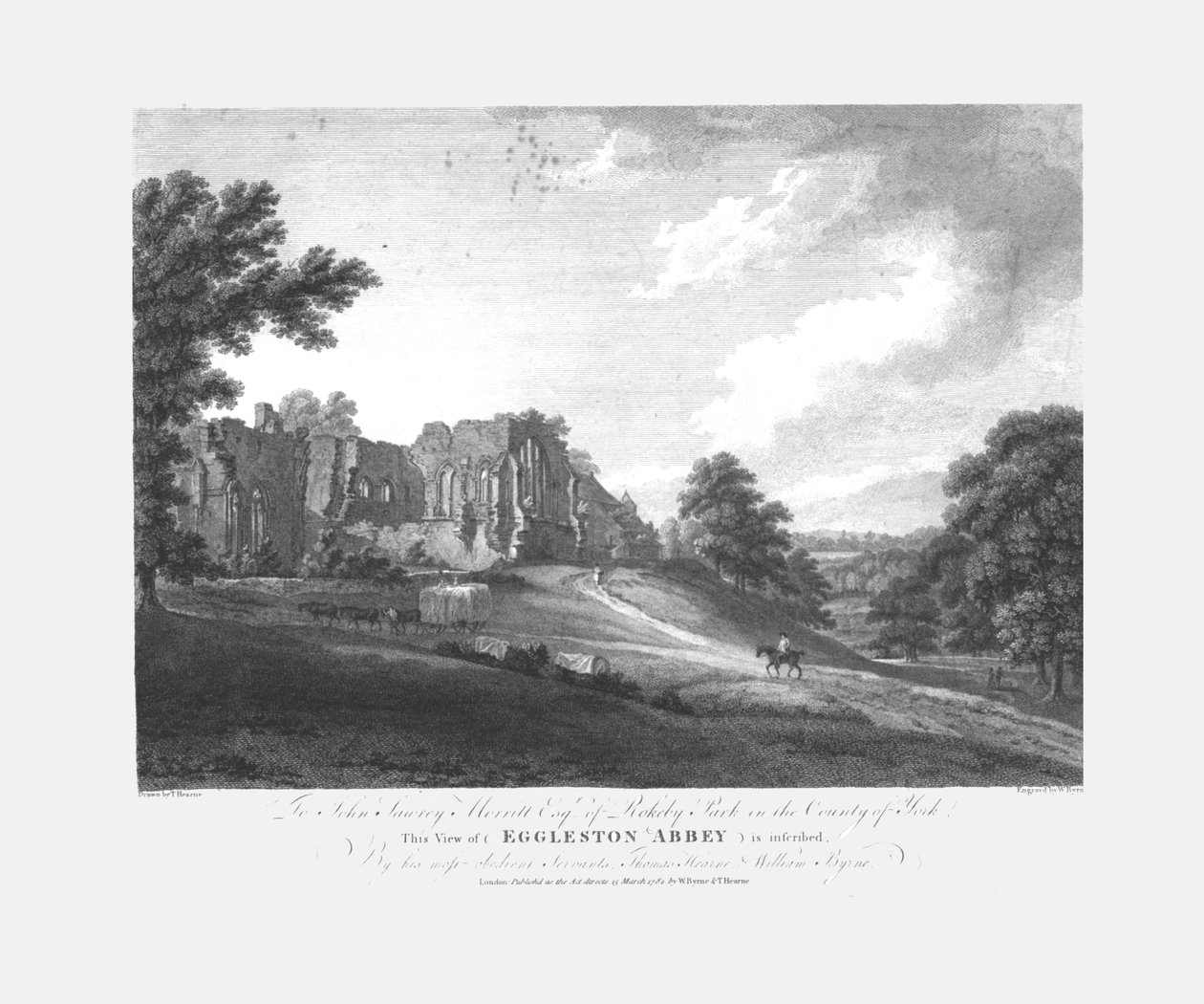 Eggleston Abbey, 1782. tekijältä William Byrne