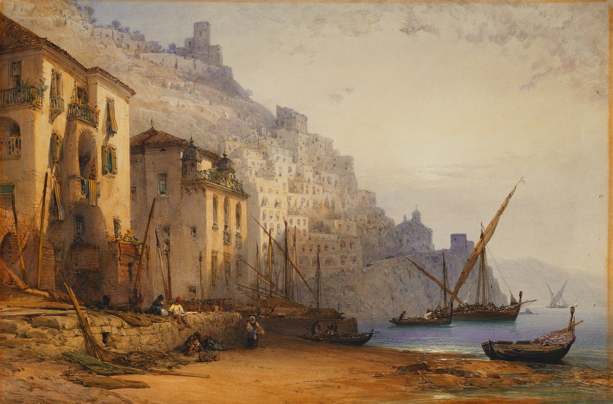 Amalfi rannalta - Kesäaamu, 1887 tekijältä William Callow