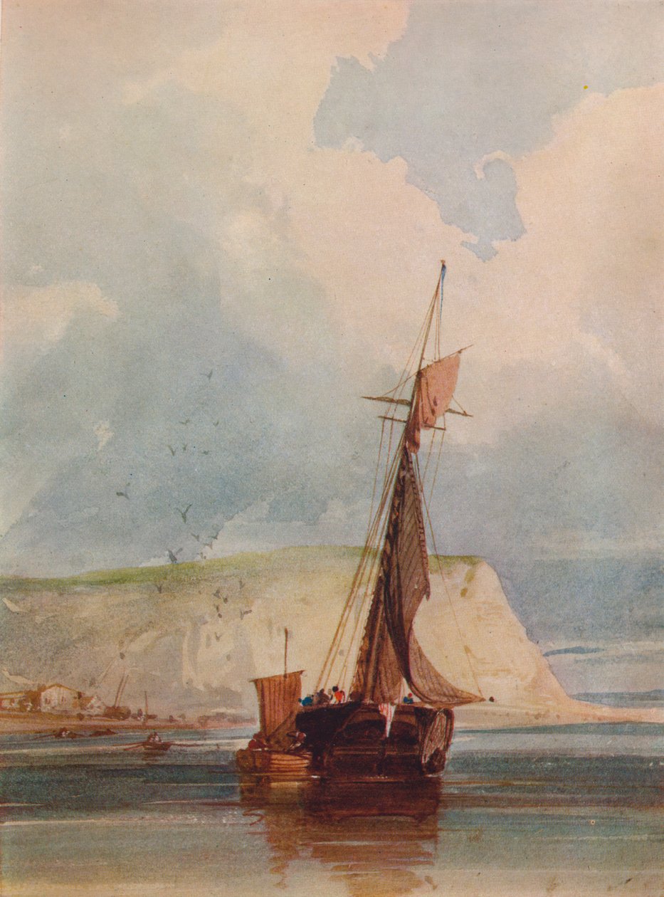 Niemen kalastusveneet, c1841 tekijältä William Callow
