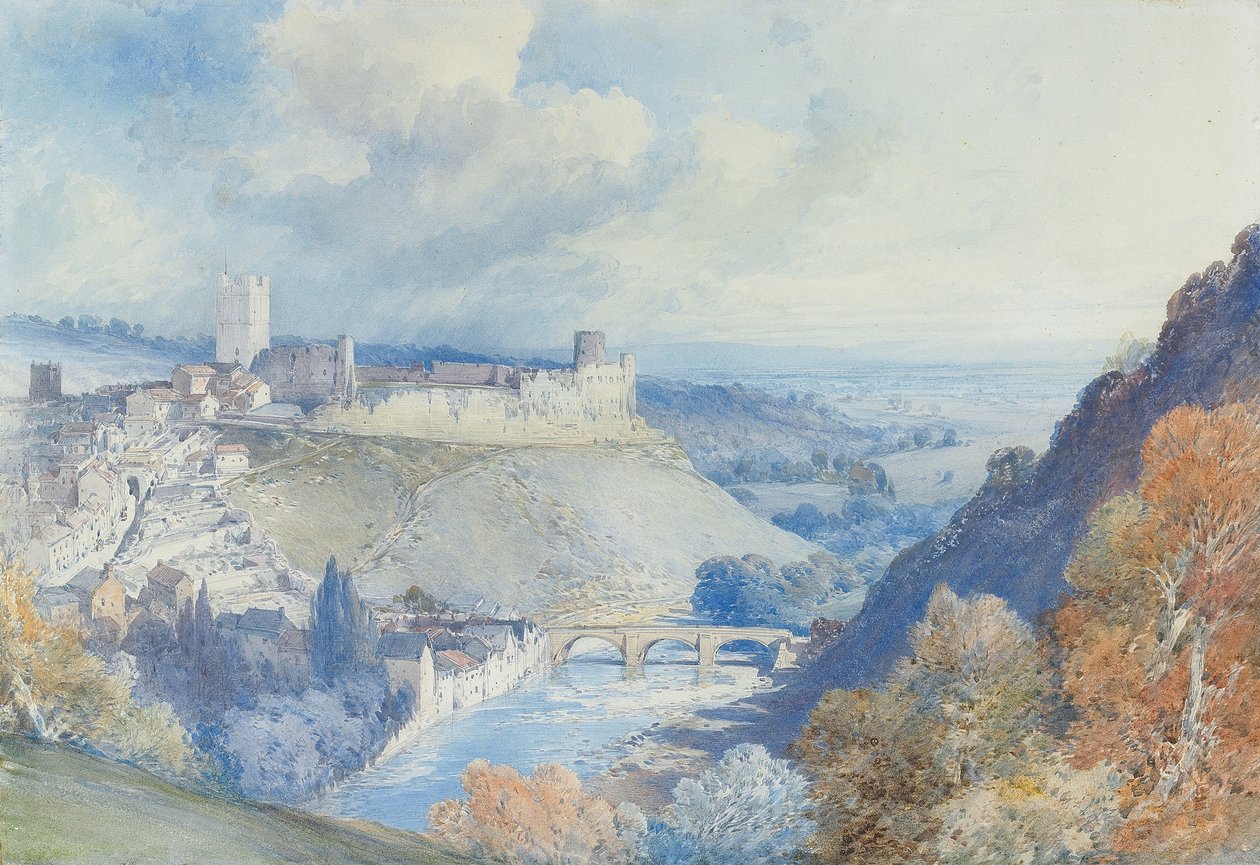 Richmondin linna ja kaupunki, Yorkshire tekijältä William Callow