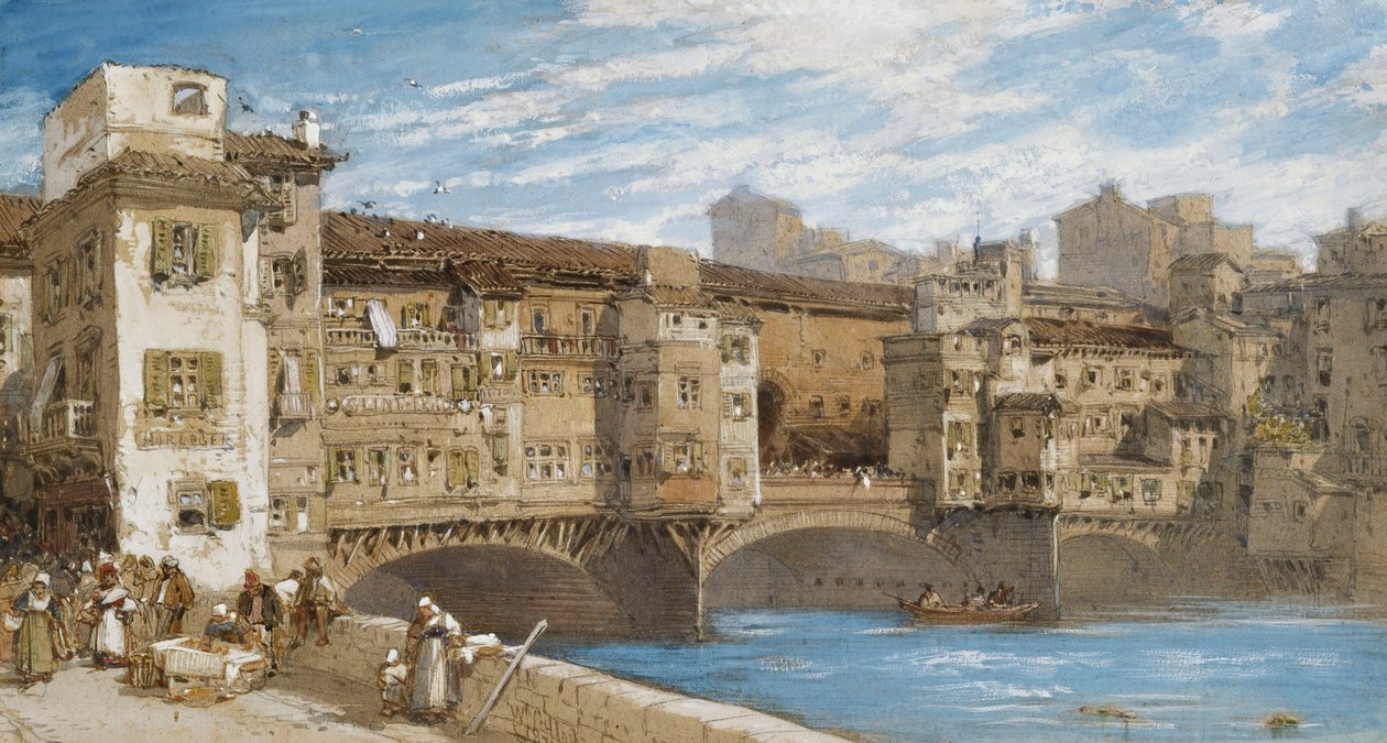Ponte Vecchio, Firenze, 1877 tekijältä William Callow