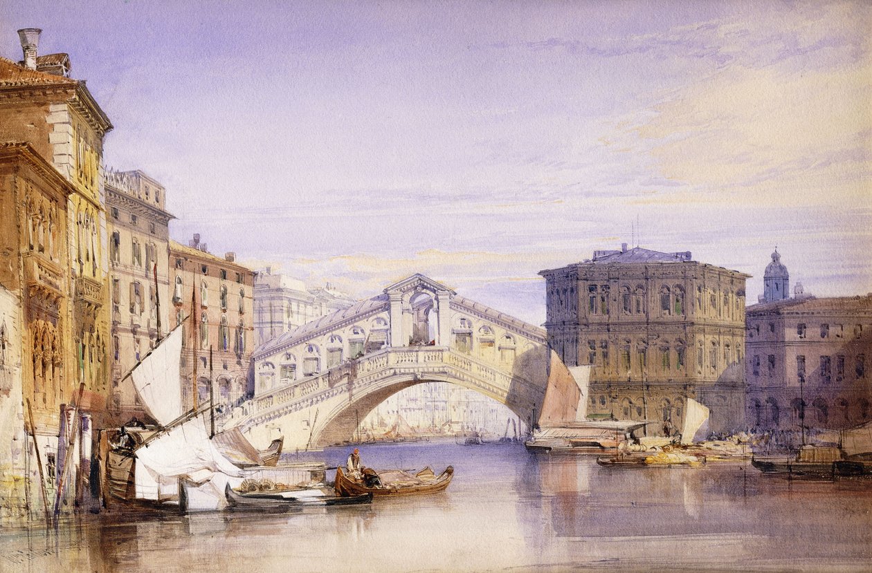 Rialto Grand Canalilta, 1852 tekijältä William Callow