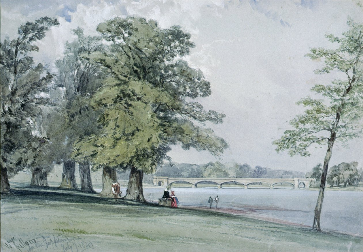 Näkymä Serpentinelle, Hyde Park tekijältä William Callow