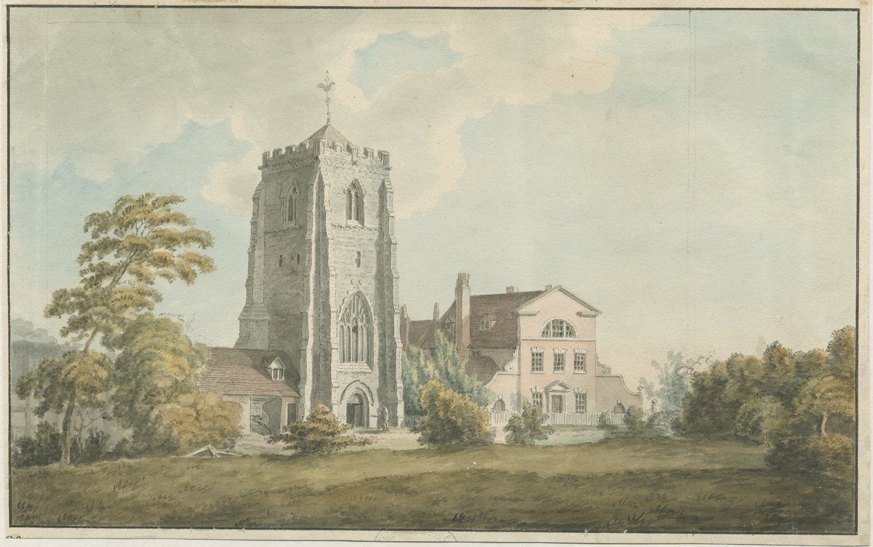 Ranton Abbey [Priory]: akvarellimaalaus, nd [1700-luvun loppu] tekijältä William Carter