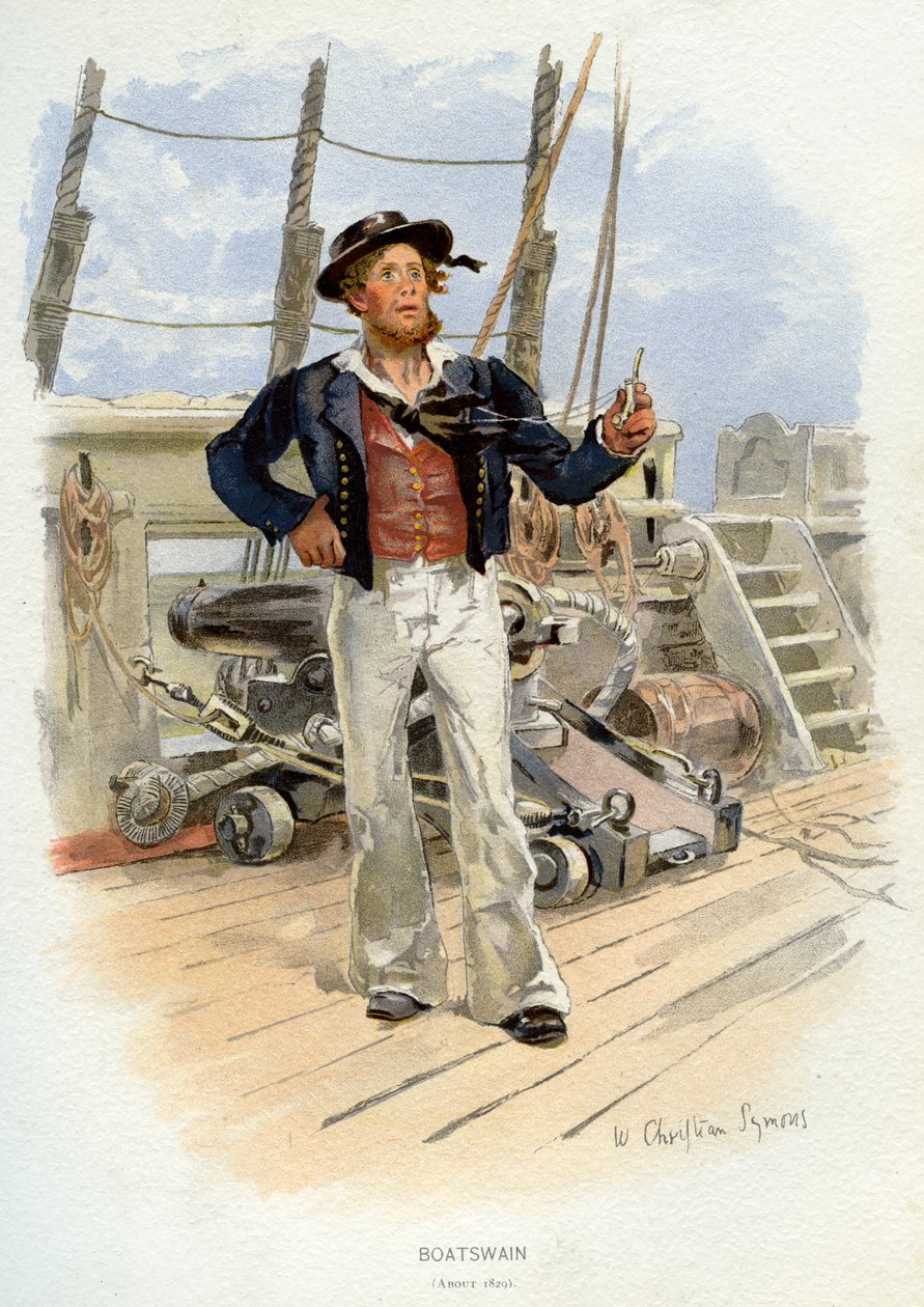 Kuninkaallisen laivaston soturi, c1829 c1890-c1893 tekijältä William Christian Symons