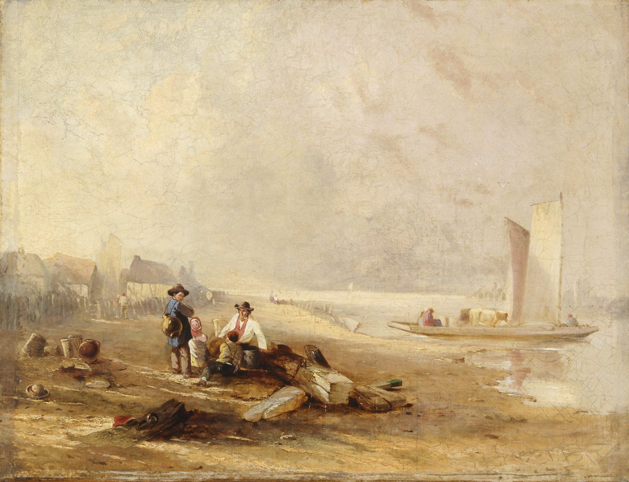 Jokiranta (öljy kankaalle) tekijältä William Clarkson Stanfield