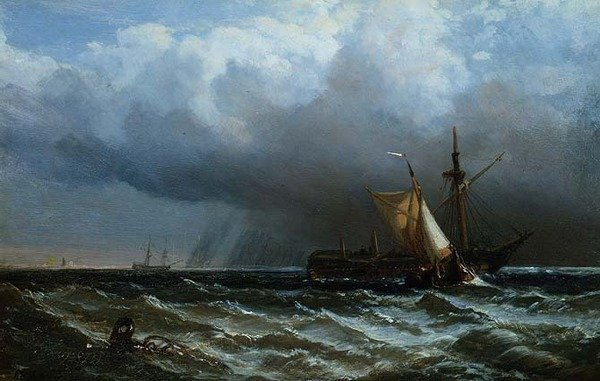 Myrskyn jälkeen (öljy myllylevylle) tekijältä Clarkson Frederick Stanfield