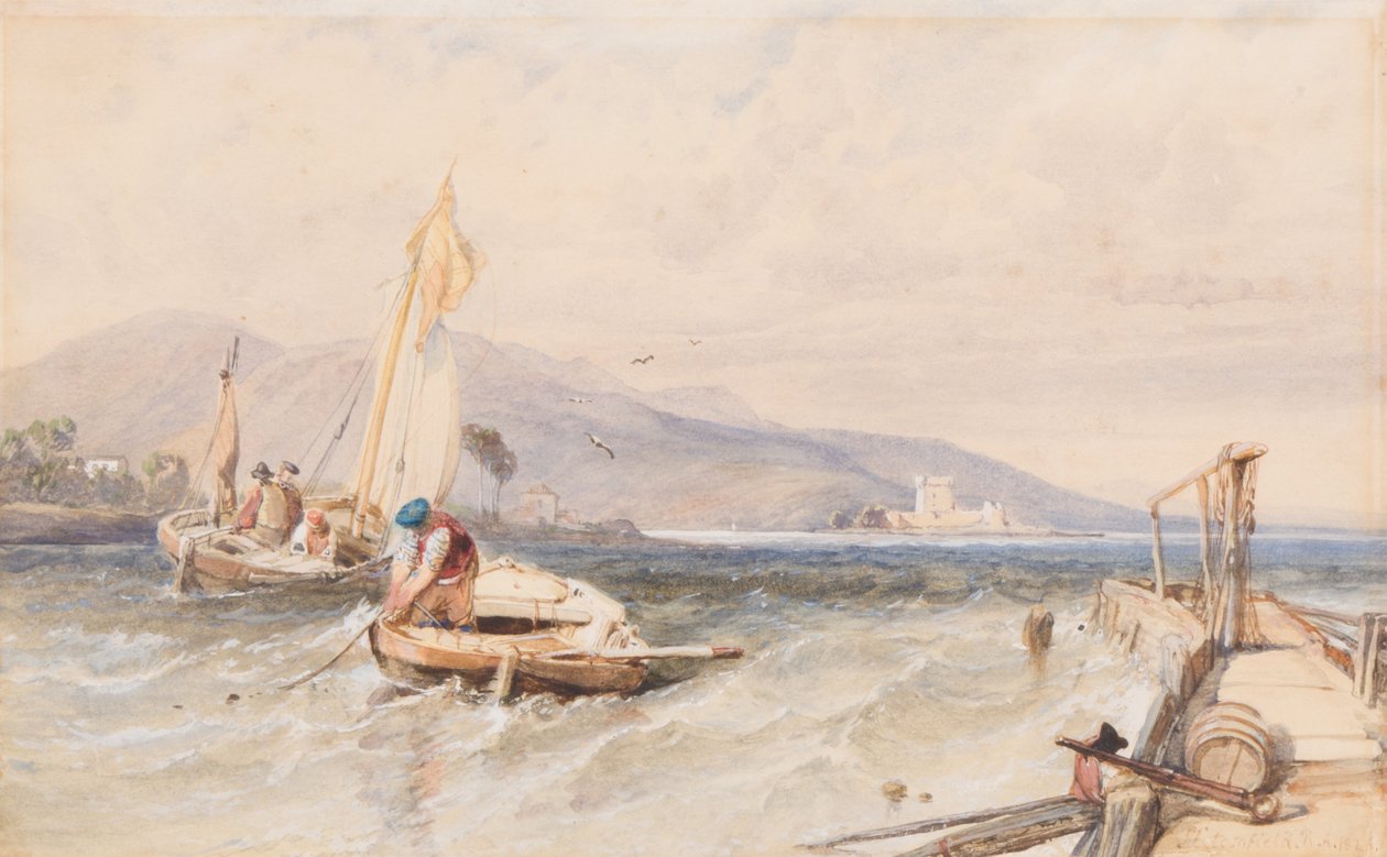 Douglasin linna, Loch Leven, 1849 tekijältä Clarkson Frederick Stanfield