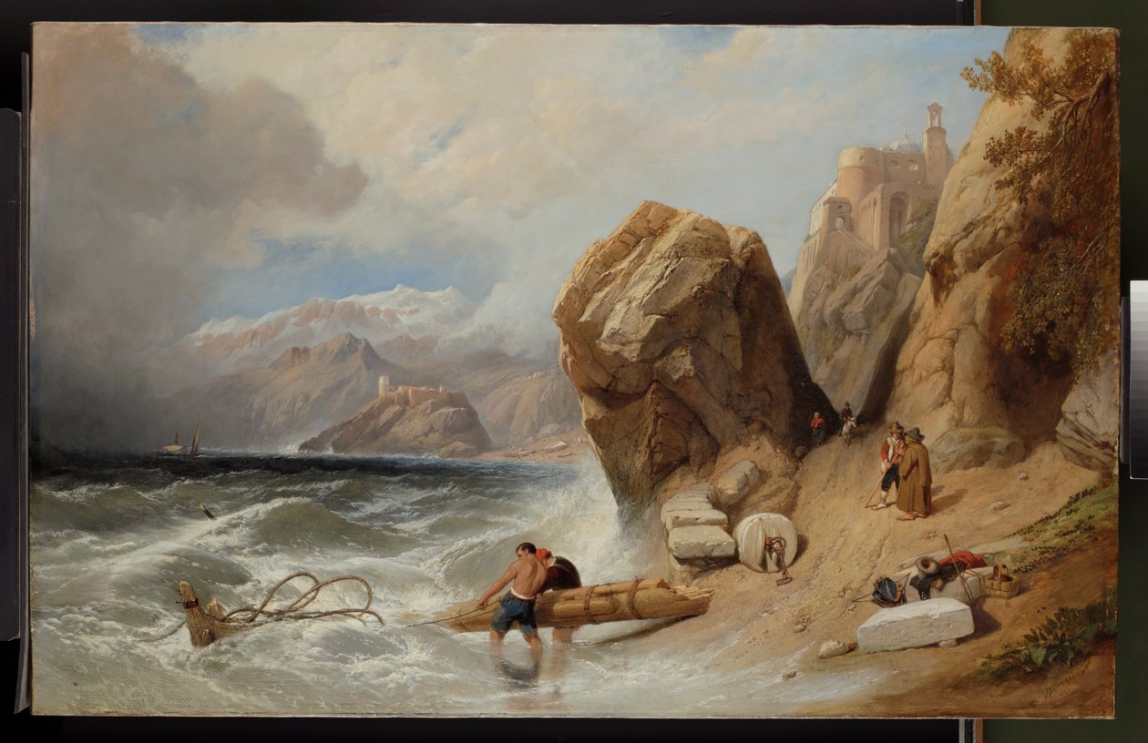 Rannikkokohtaus lähellä Genoaa, 1846 tekijältä Clarkson Frederick Stanfield