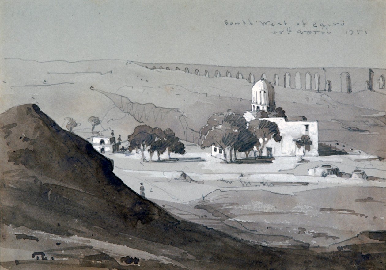 "Näkymä Kairon lounaispuolella", 1851. tekijältä William Clerihew