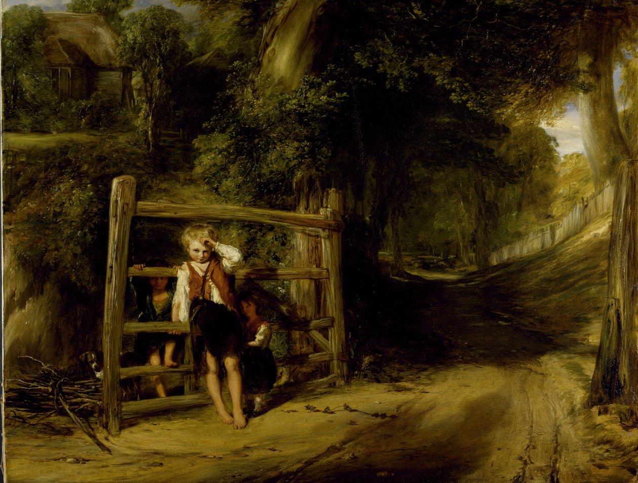 Rustic Civility tai "Tulevat tapahtumat heittävät varjonsa eteensä", n. 1832 (öljy kankaalle) tekijältä William Collins