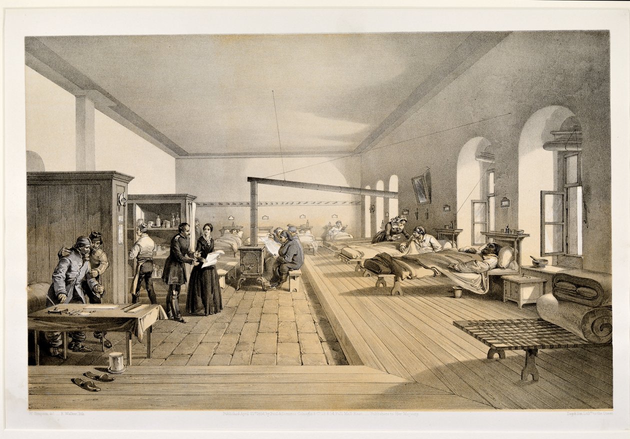 Scutarin sairaalan osasto, kaiverrus E. Walker, 1856 tekijältä William Crimea Simpson