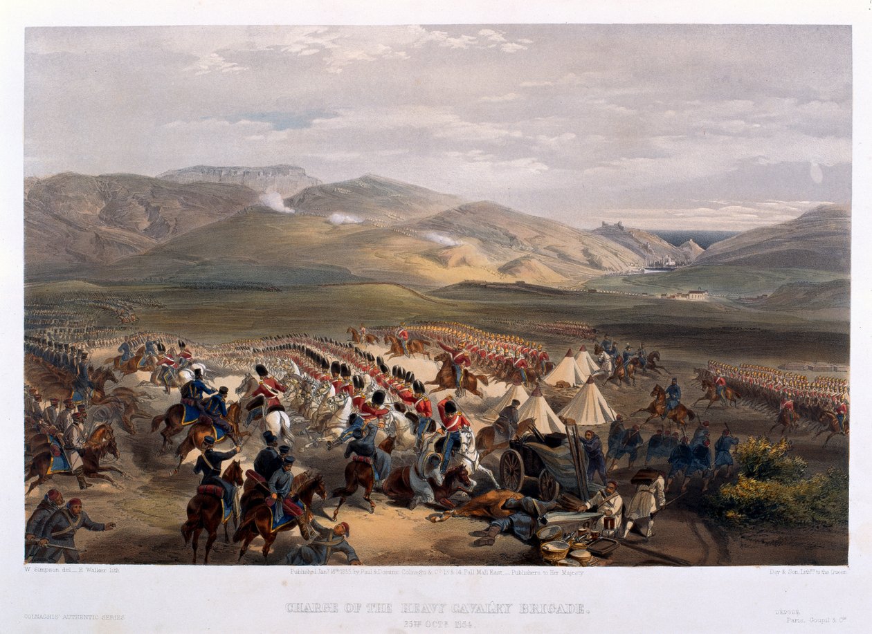 Raskaan prikaatin hyökkäys Balaclavan taistelussa 1854 tekijältä William Crimea Simpson