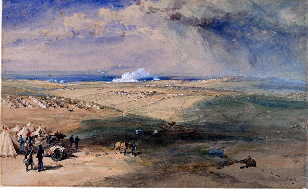 Lordi Raglanin kortteli ennen Sebastopolia, marraskuu 1854 tekijältä William Crimea Simpson