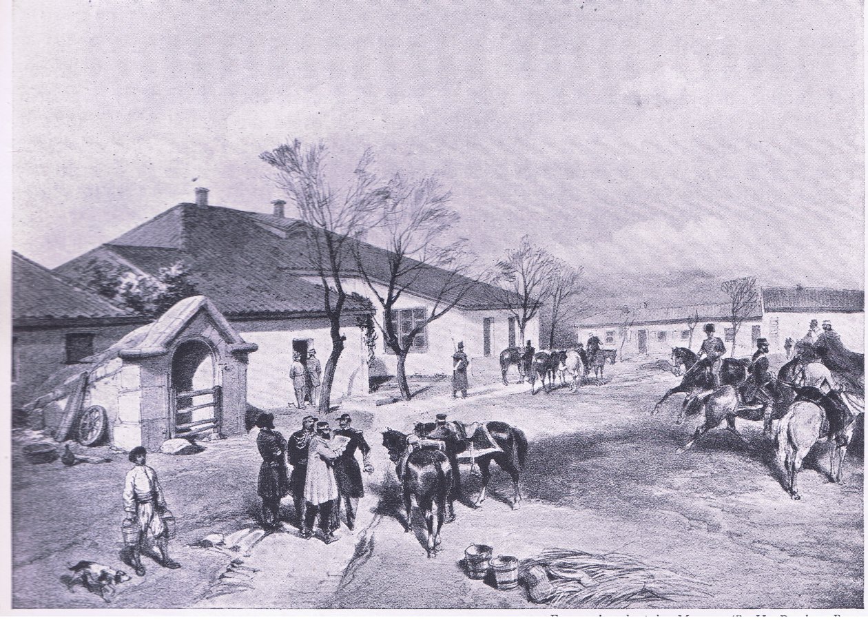 Lord Raglansin päämaja on Khutor-Karagatch, esimerkki brittiläisistä taisteluista maalla ja merellä, 1915 tekijältä William Crimea Simpson