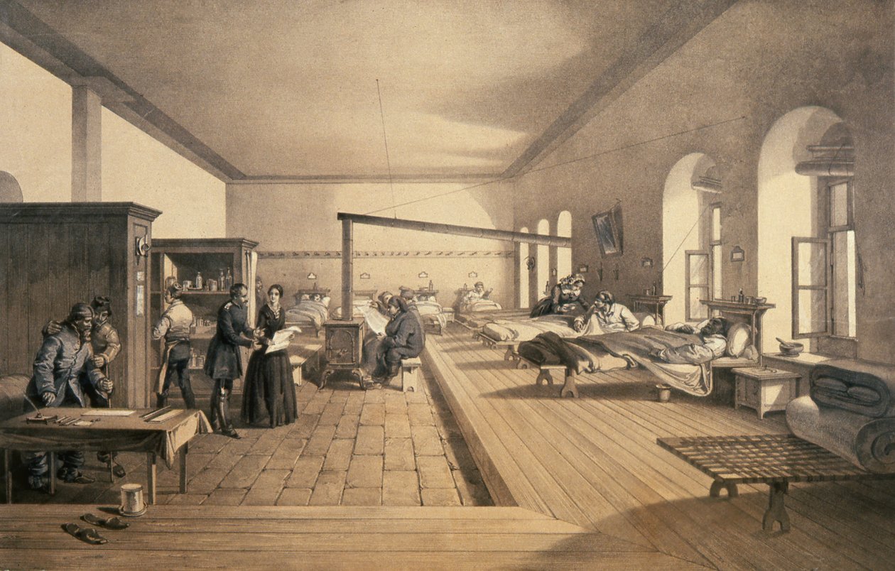 Yksi Scutarin sairaalan osastoista, 1856 tekijältä William Crimea Simpson