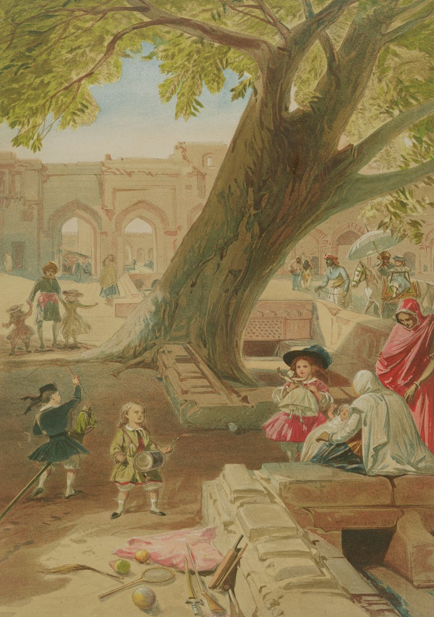 Peepal Tree Delhin palatsissa, 1863 tekijältä William Crimea Simpson
