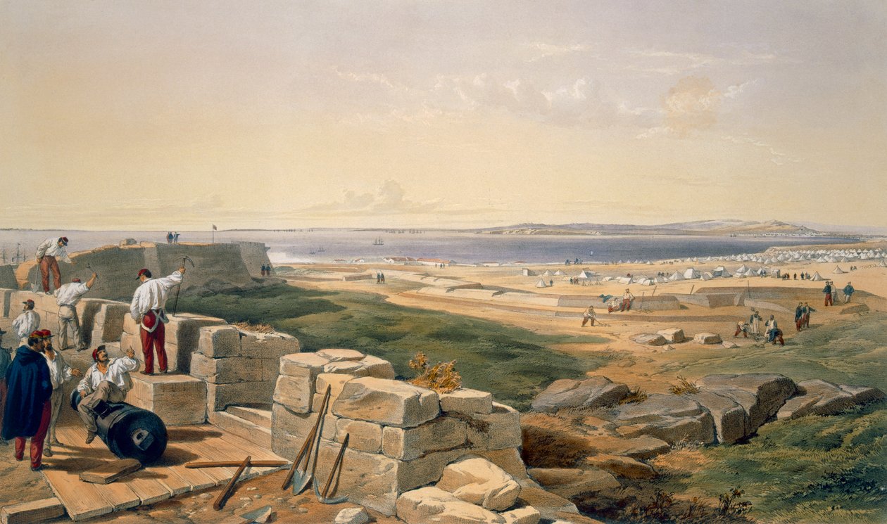 Straits of Yenikale, levy "The Seat of War in the East", pubi. Paul und Dominic Colnaghi und Co., 1856 tekijältä William Crimea Simpson