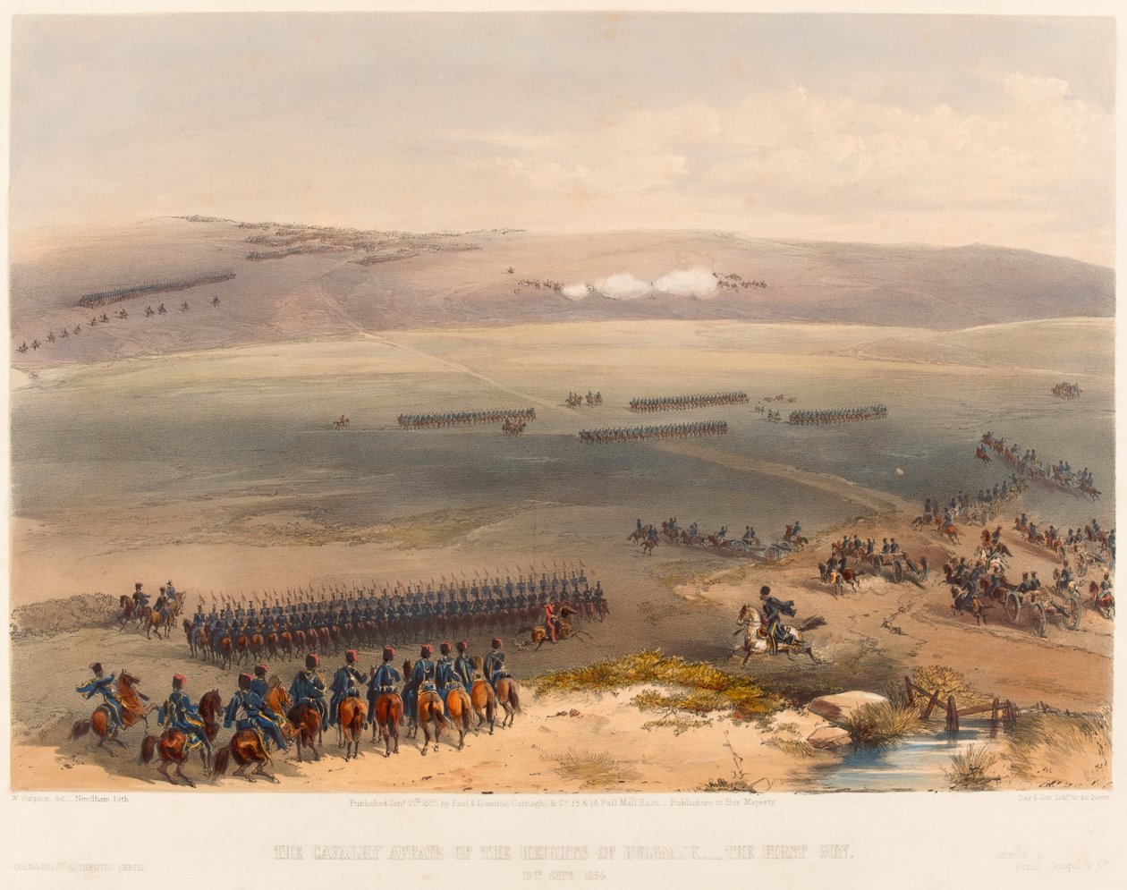 ?Bulganakin vuorten ratsuväen tapaus - ensimmäinen ase. 19. syyskuuta 1854?, 1855 tekijältä William Crimea Simpson