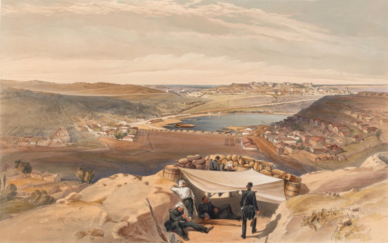 ?Sebastopolin kaupunkipatterit tai sisäpuoliset linnoitukset Chapmanin hyökkäyksen edistyneen rinnakkaisuuden perusteella, 23. kesäkuuta 1855? tekijältä William Crimea Simpson