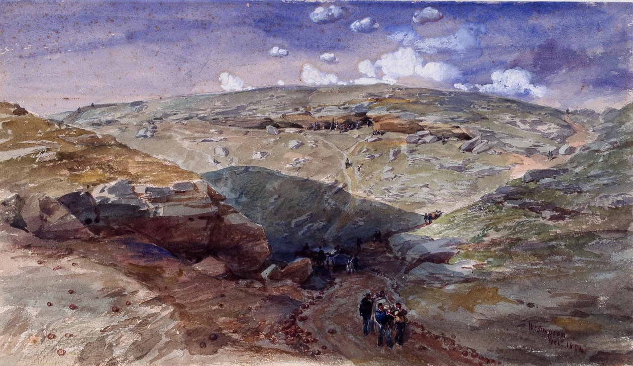 Kuoleman varjon laakso, luolat Woronzoff Roadilla, 1854 tekijältä William Crimea Simpson