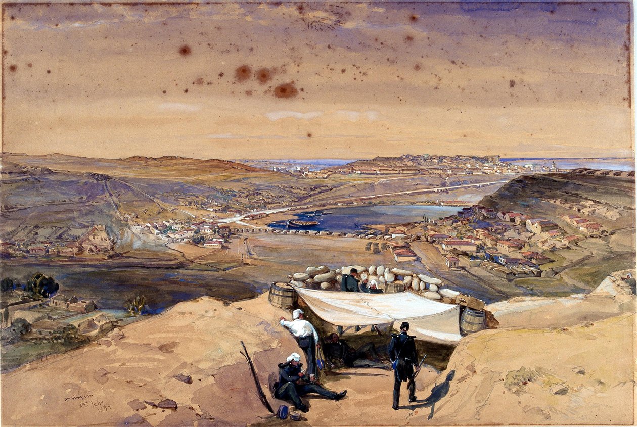 ?Sebastopolin kaupunkipatterit tai sisäpuoliset linnoitukset, 23. kesäkuuta 1855? tekijältä William Crimea Simpson