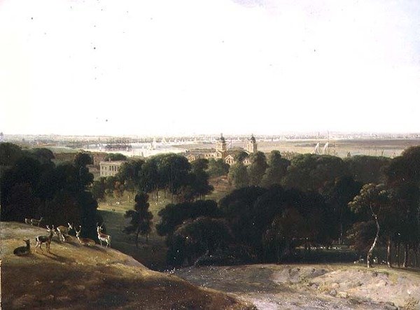 Näkymä Lontooseen Greenwich Parkista tekijältä William Daniell