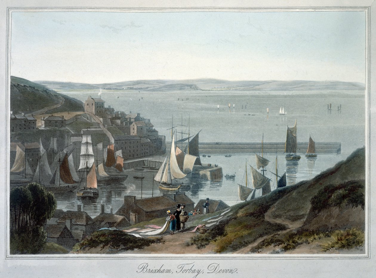 "Brixham, Torbay, Devon", 1825 tekijältä William Daniell