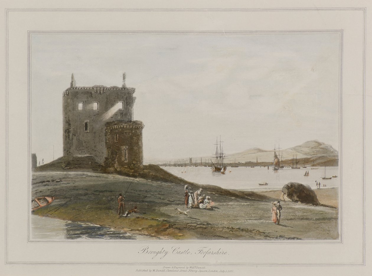 Broughty Castle, Forfarshire tekijältä William Daniell