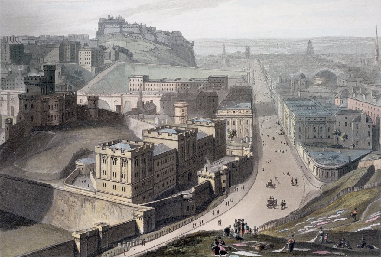 Edinburgh, Calton Hill, 1829 tekijältä William Daniell