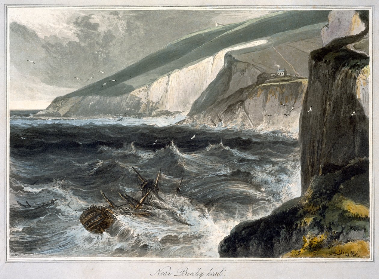 "Near Beachy Head", Sussex, 1823 tekijältä William Daniell