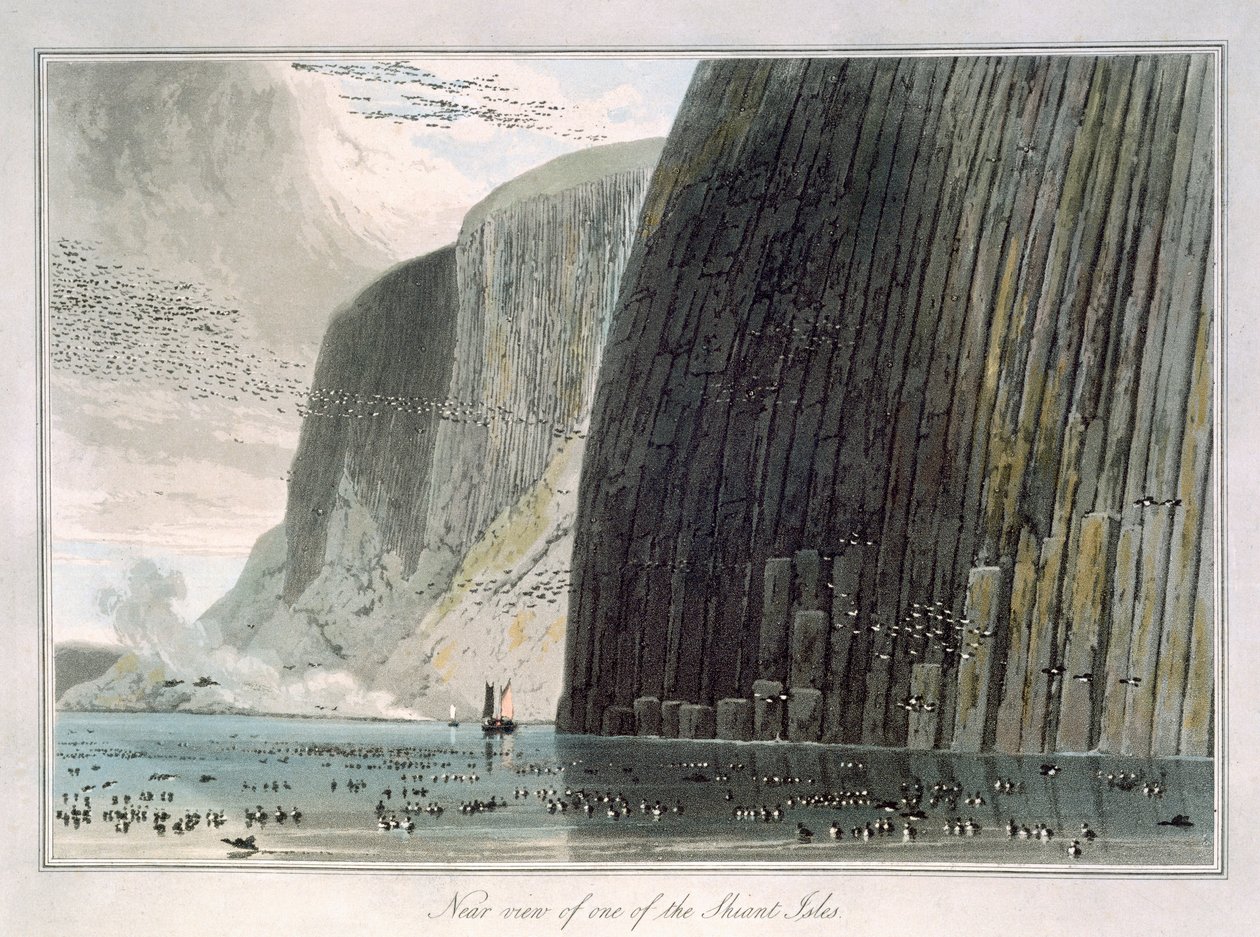 "Lähellä näkymä yhdelle Shiant Islesista", Ulko-Hebridit, Skotlanti, 1829 tekijältä William Daniell