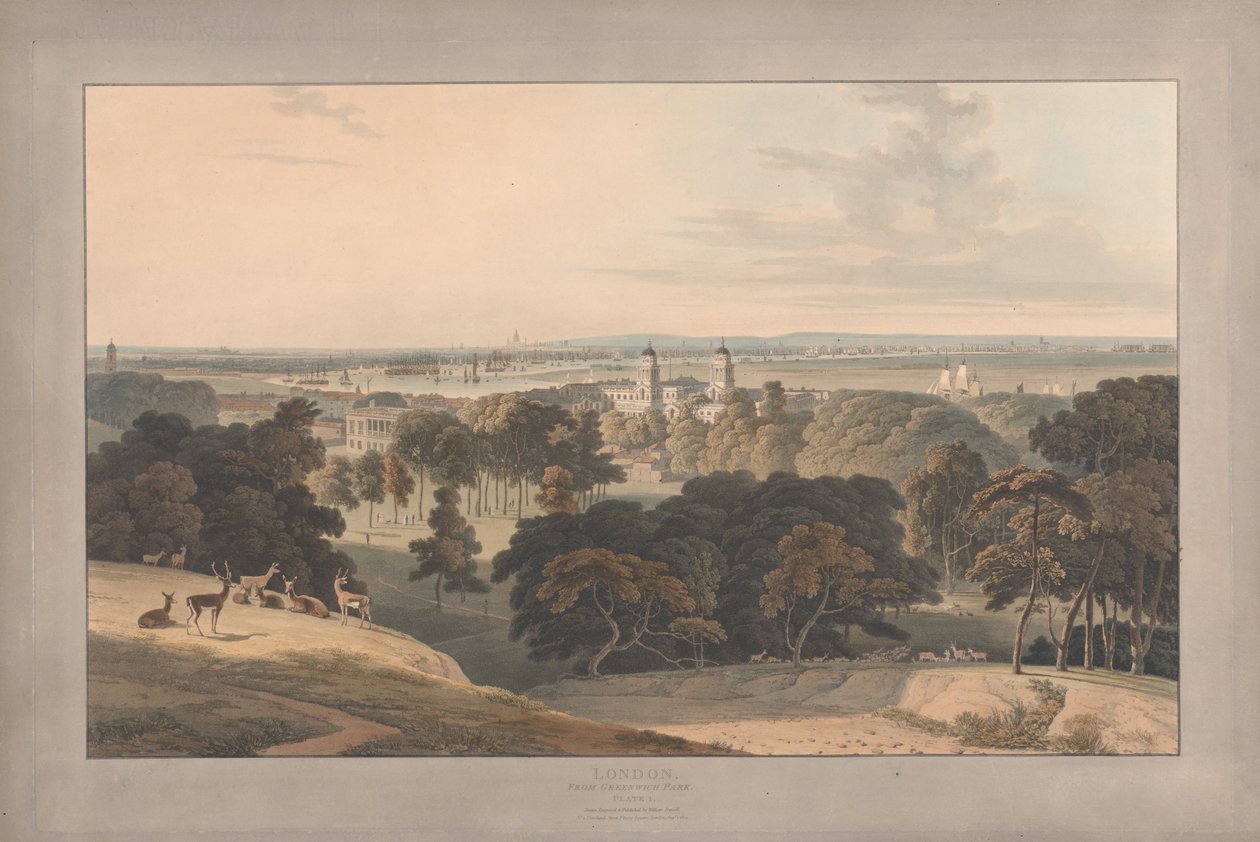 Taulu I: Lontoo Greenwich Parkista nähtynä tekijältä William Daniell