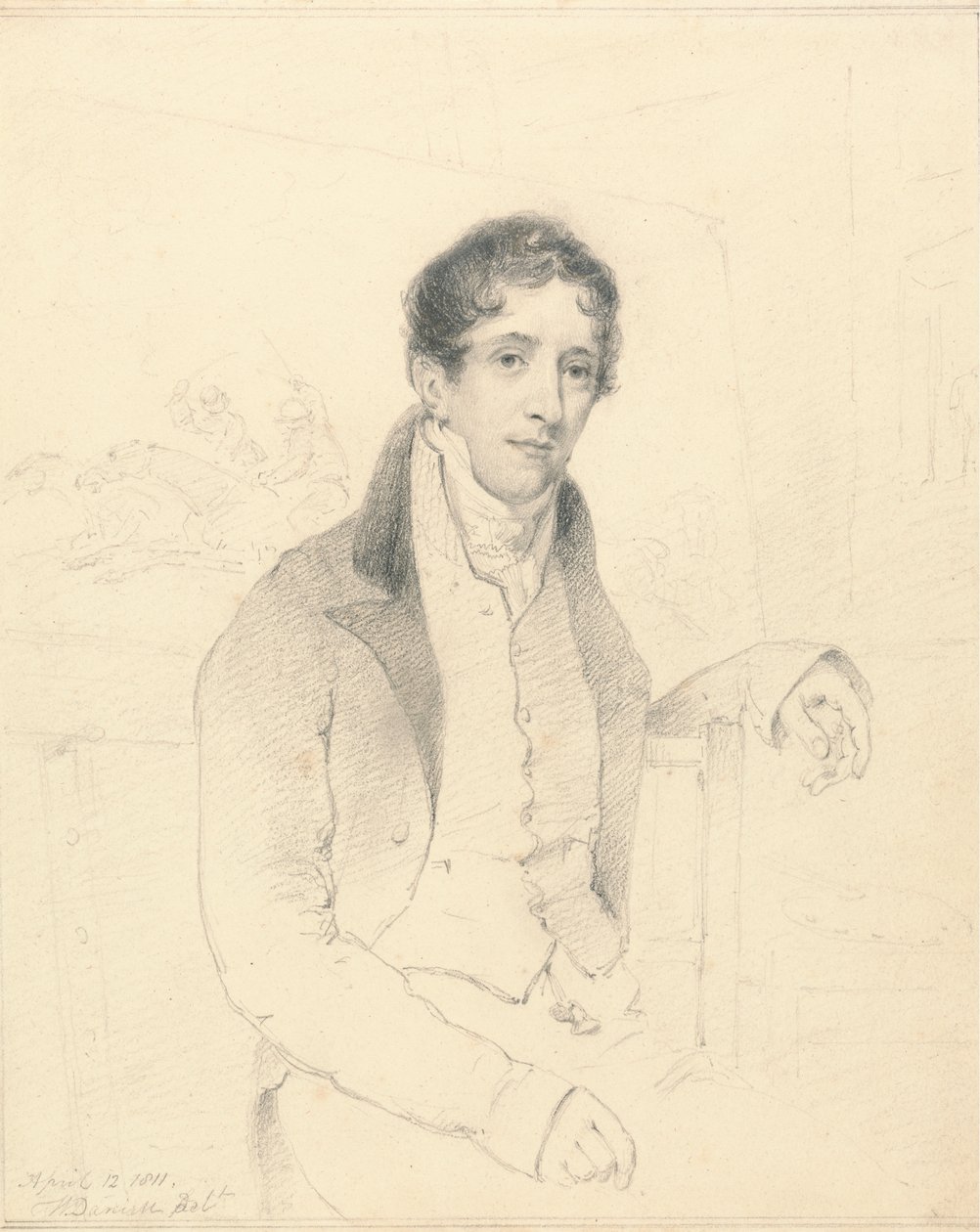 Urheilutaiteilijan muotokuva, mahdollisesti W. B. Daniell tekijältä William Daniell