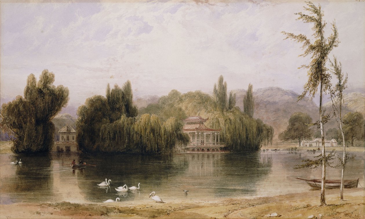 Kohtaus Virginia Waterilla, 1827 tekijältä William Daniell