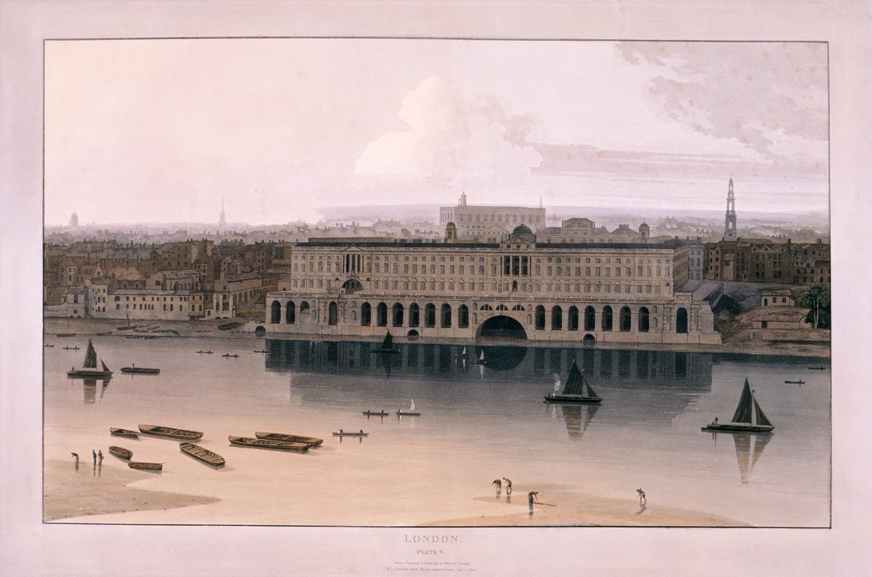 Somerset House, Lontoo, 1804 tekijältä William Daniell