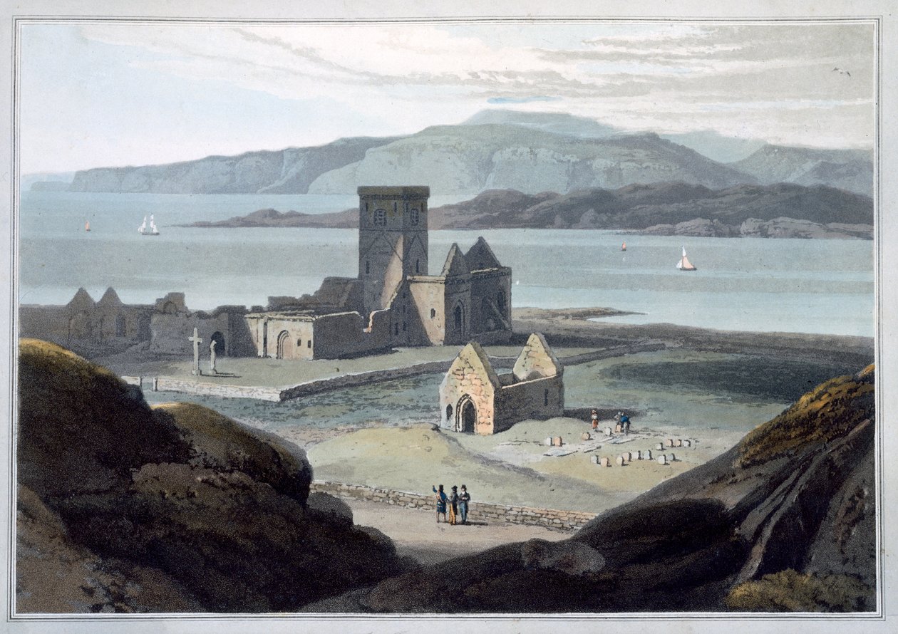 "The Cathedral at Iona", Argyll and Bute, Skotlanti, 1817 tekijältä William Daniell